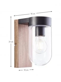 Applique murale d'extérieur aspect bois Cabar, larg. 10 x haut. 21 cm -Jardin Soldes Boutique Applique murale dexterieur aspect bois Cabar 3