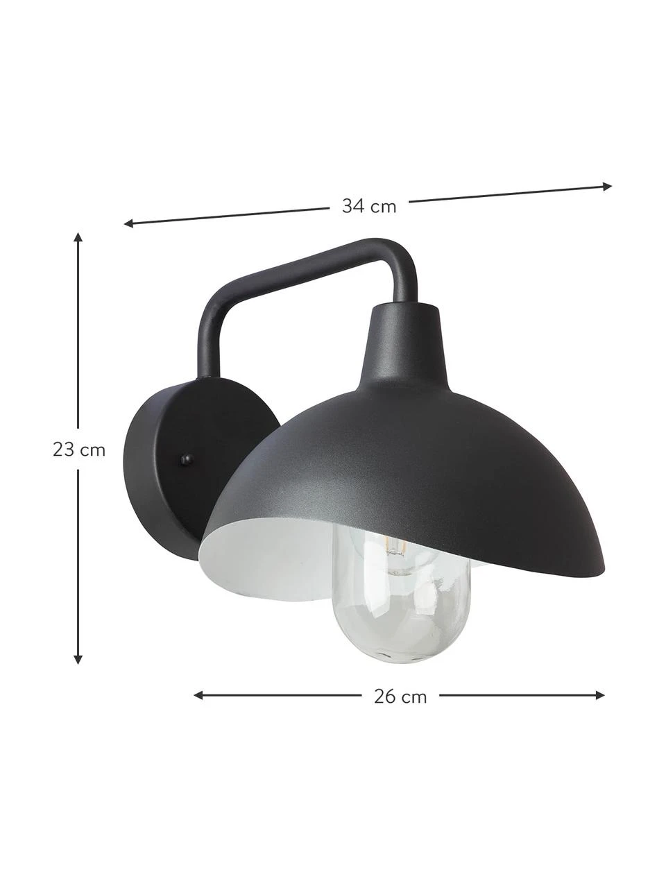 Applique murale d'extérieur noire Rancio, larg. 26 x haut. 23 cm 4 Applique murale d'extérieur noire Rancio, larg. 26 x haut. 23 cm – Image 2