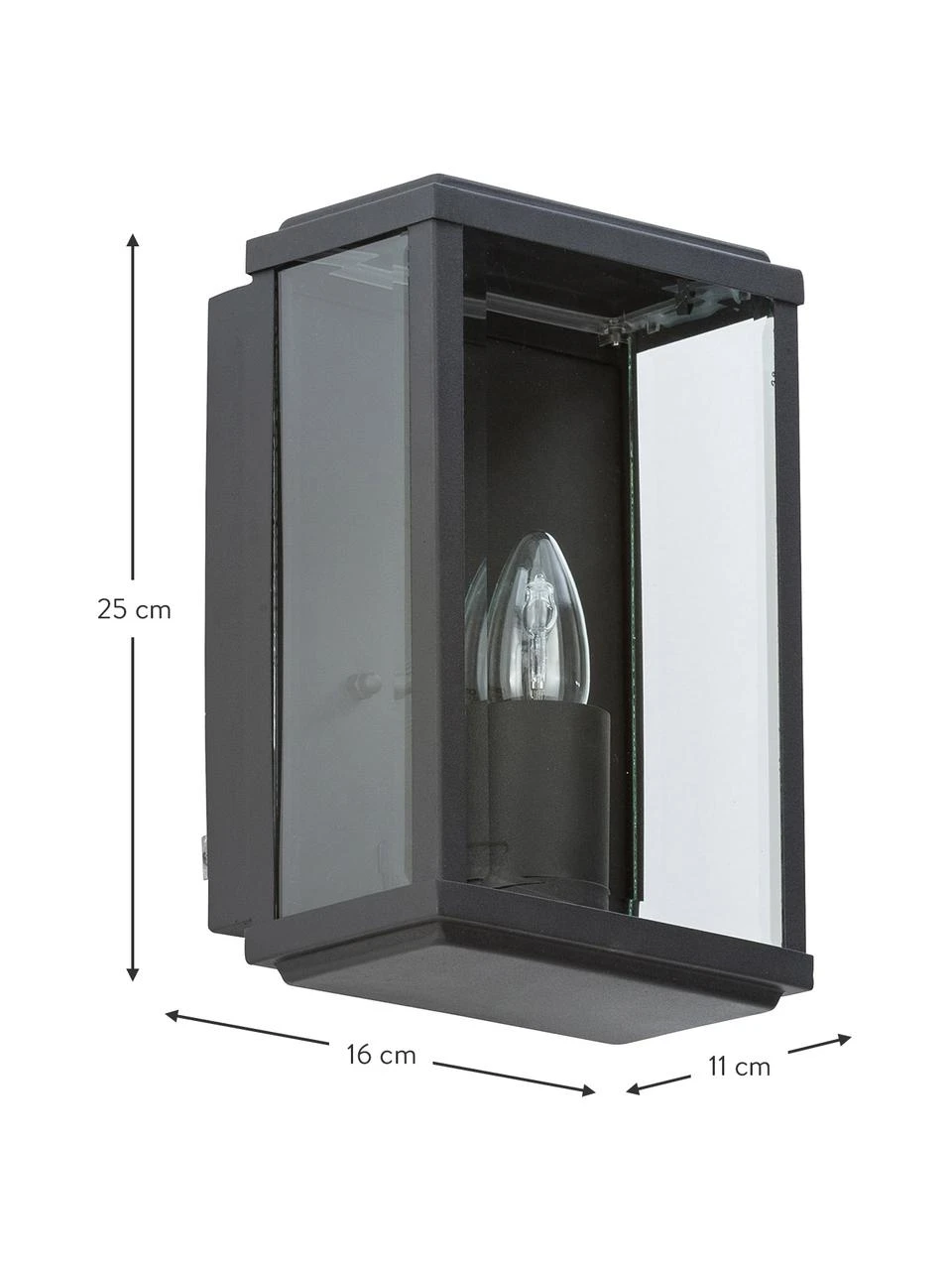 Searchlight Applique murale d'extérieur noire Wally, larg. 16 x haut. 25 cm 4 Searchlight Applique murale d'extérieur noire Wally, larg. 16 x haut. 25 cm – Image 2