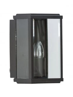 Searchlight Applique murale d'extérieur noire Wally, larg. 16 x haut. 25 cm