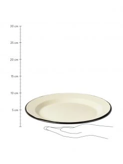 Nordal Assiette plate émaillée avec bord peint à la main Ginger, 2 élém., Ø 26 x haut. 2 cm -Jardin Soldes Boutique Assiette plate emaillee avec bord peint a la main Ginger 2 elem 2