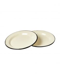Nordal Assiette plate émaillée avec bord peint à la main Ginger, 2 élém., Ø 26 x haut. 2 cm -Jardin Soldes Boutique Assiette plate emaillee avec bord peint a la main Ginger 2 elem 4