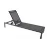 Bain de soleil aluminium noir Copacabana, larg. 60 x long. 195 cm -Jardin Soldes Boutique Bain de soleil aluminium noir Copacabana