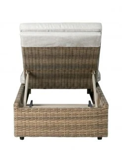 Bain de soleil brun clair Sun, larg. 198 x prof. 62 cm -Jardin Soldes Boutique Bain de soleil brun clair Sun 3