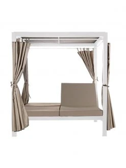 Bizzotto Bain de soleil double avec auvent et rideaux Dream, larg. 188 x haut. 205 cmSeulement 1 produit disponible -Jardin Soldes Boutique Bain de soleil double avec auvent et rideaux Dream 2