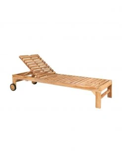Bain de soleil en teck avec rembourrage Andorre, larg. 200 x long. 62 cm -Jardin Soldes Boutique Bain de soleil en teck avec rembourrage Andorre 2