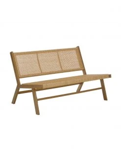 Westwing Collection Banc de jardin aspect bois Palina, larg. 121 x haut. 75 cm