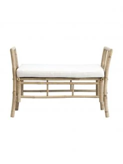Lene Bjerre Banc de jardin bambou avec coussin d'assise Mandisa, larg. 99 x haut. 65 cm
