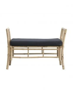 Lene Bjerre Banc de jardin bambou avec coussin d'assise Mandisa, larg. 99 x haut. 65 cm