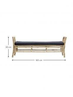 Lene Bjerre Banc de jardin bambou avec coussin d'assise Mandisa, larg. 165 x haut. 65 cm -Jardin Soldes Boutique Banc de jardin bambou avec coussin dassise Mandisa 8