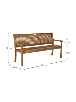 Bizzotto Banc de jardin bois Noemi, larg. 158 x haut. 88 cm -Jardin Soldes Boutique Banc de jardin bois Noemi 2