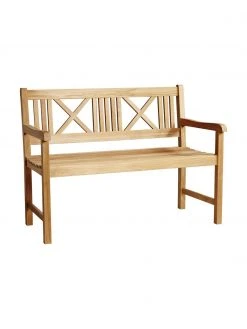 Banc de jardin en bois de teck Rosenborg, larg. 120 x haut. 89 cm