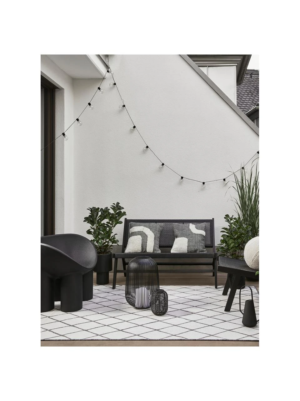 Westwing Collection Banc de jardin noir Palina, larg. 121 x haut. 75 cm 4 Westwing Collection Banc de jardin noir Palina, larg. 121 x haut. 75 cm – Image 2