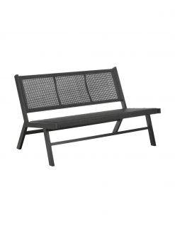Westwing Collection Banc de jardin noir Palina, larg. 121 x haut. 75 cm