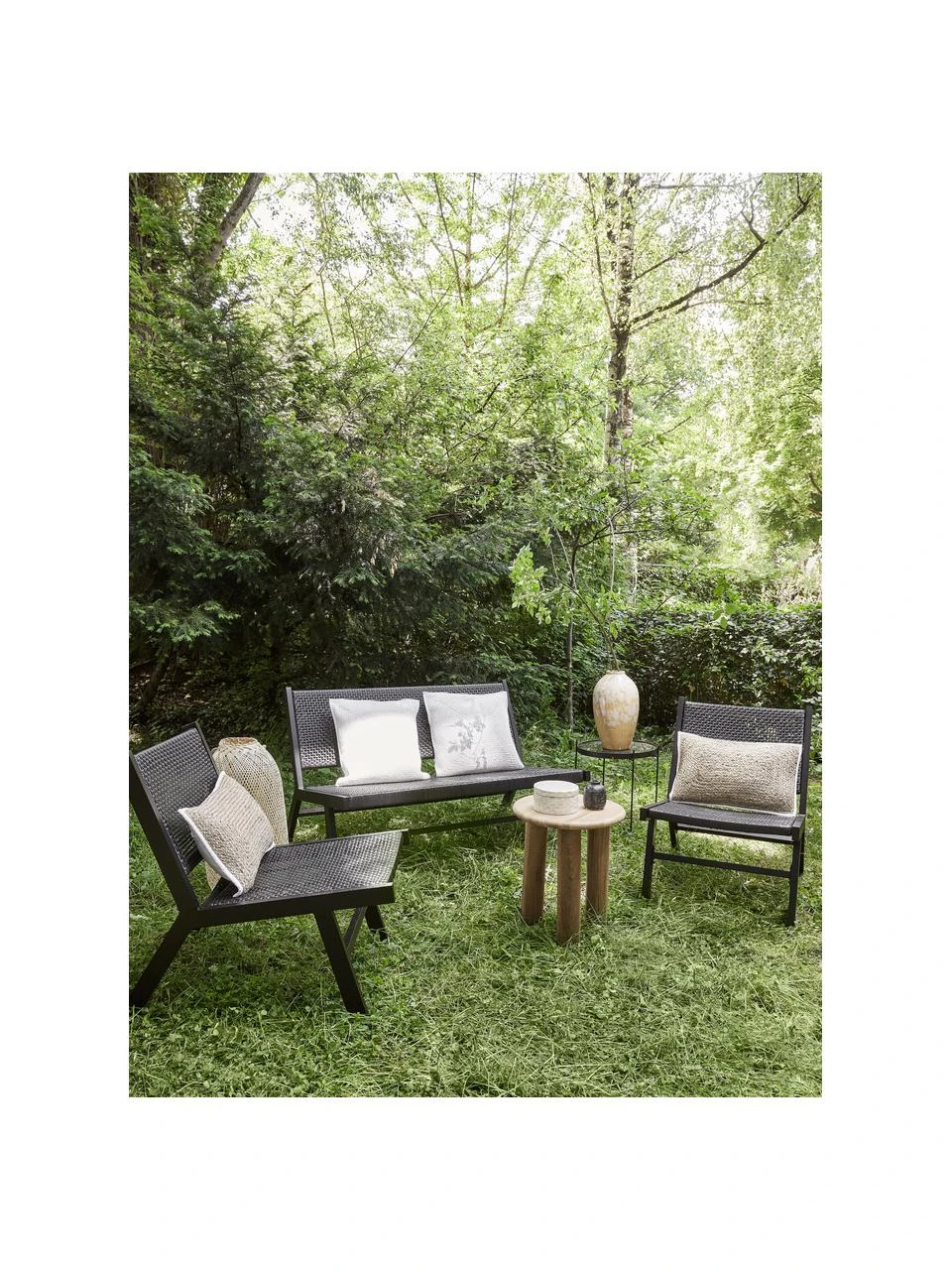 Westwing Collection Banc de jardin noir Palina, larg. 121 x haut. 75 cm 6 Westwing Collection Banc de jardin noir Palina, larg. 121 x haut. 75 cm – Image 4