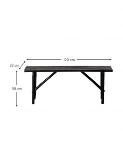 Lene Bjerre Banc en bambou noir Mandisa, larg. 120 x haut. 58 cm 7 Lene Bjerre Banc en bambou noir Mandisa, larg. 120 x haut. 58 cm -Jardin Soldes Boutique Banc en bambou noir Mandisa 2