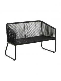 Westwing Collection Banquette de jardin en plastique tressé Moa, larg. 118 x prof. 64 cm