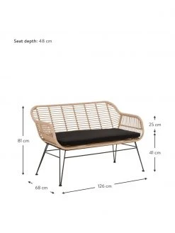 Westwing Collection Banquette en polyrotin Costa, larg. 126 x haut. 81 cm -Jardin Soldes Boutique Banquette en polyrotin Costa 2