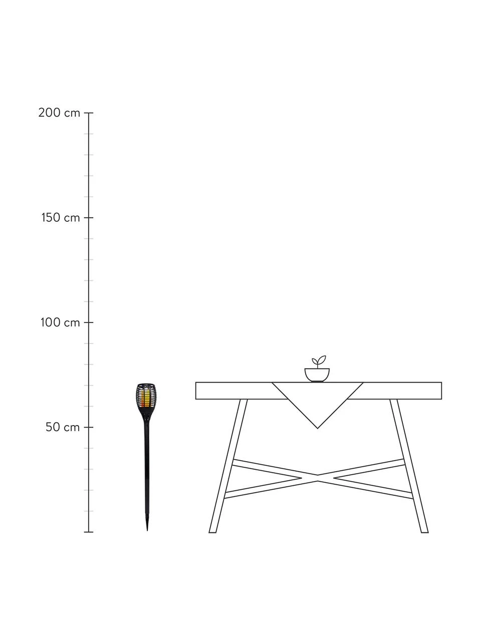 Borne lumineuse solaire à effet flamme Maity Sun, 2 pièces, Ø 9 x haut. 70 cm 5 Borne lumineuse solaire à effet flamme Maity Sun, 2 pièces, Ø 9 x haut. 70 cm – Image 3