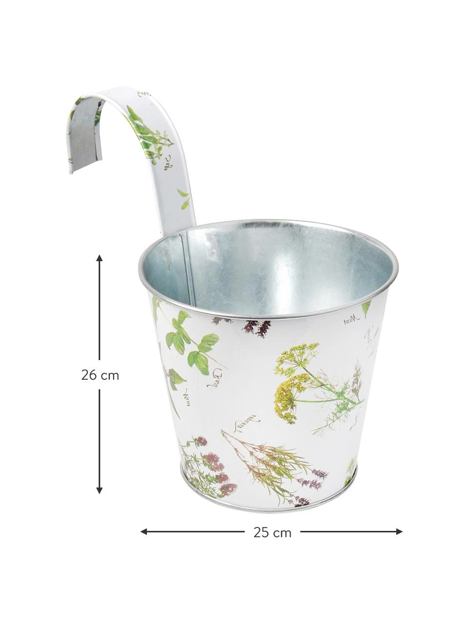 Cache-pot avec crochet Herbs, larg. 25 x haut. 26 cm 4 Cache-pot avec crochet Herbs, larg. 25 x haut. 26 cm – Image 2