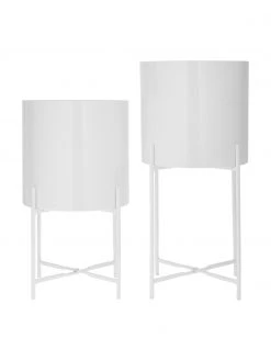 Westwing Collection Cache-pot en métal sur pied Mina, 2 élém., Lot de différentes tailles