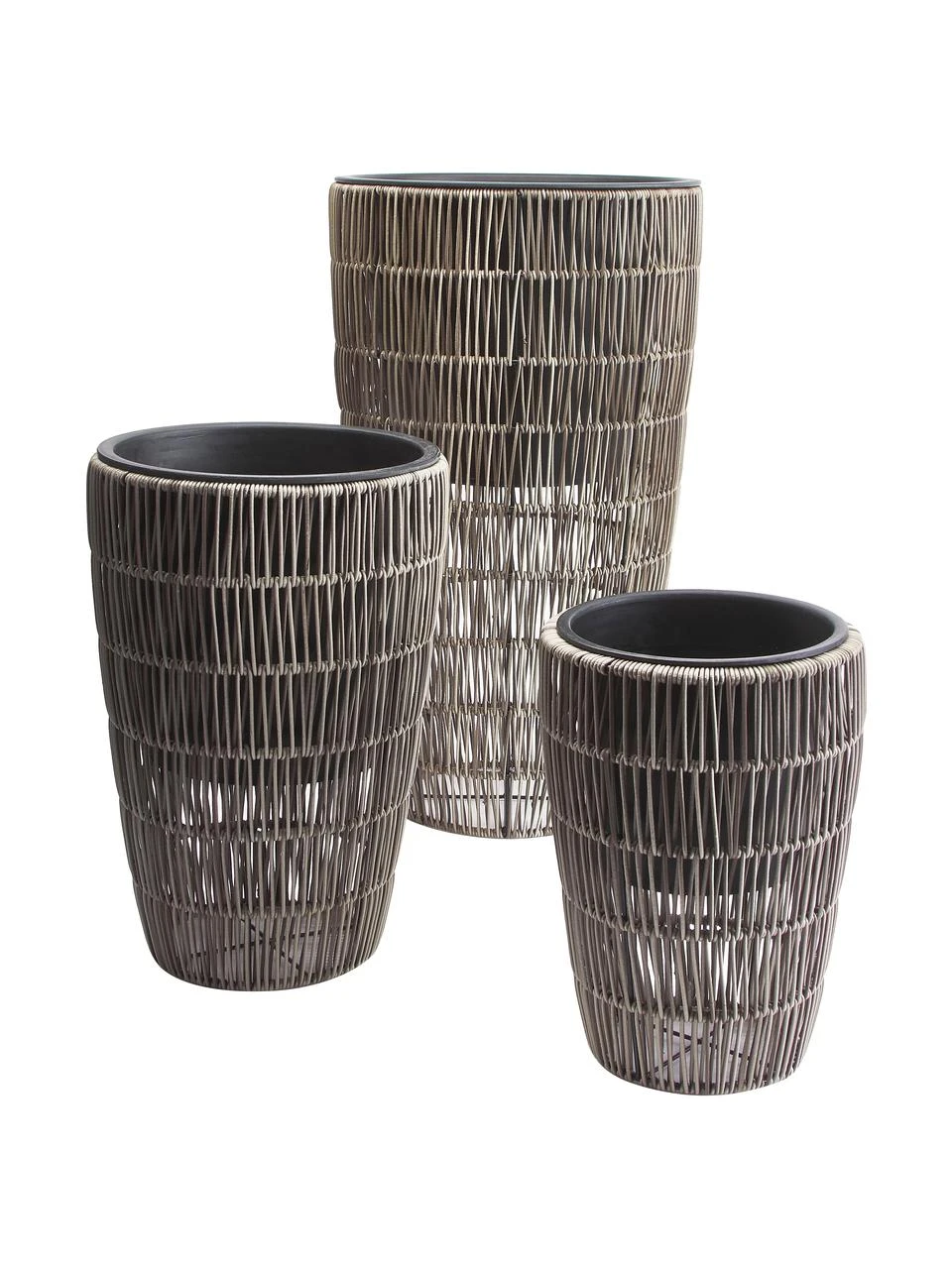 Westwing Collection Cache-pot en rotin brun Lucian, 3 élém., Lot de différentes tailles 3 Westwing Collection Cache-pot en rotin brun Lucian, 3 élém., Lot de différentes tailles