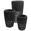 Westwing Collection Cache-pot en rotin noir Lucian, 3 élém., Lot de différentes tailles