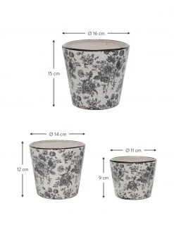 Cache-pot fait main Anny, 3 &eacute;l&eacute;m., Lot de différentes taillesDisponibilité limitée -Jardin Soldes Boutique Cache pot fait main Anny 3 elem 2