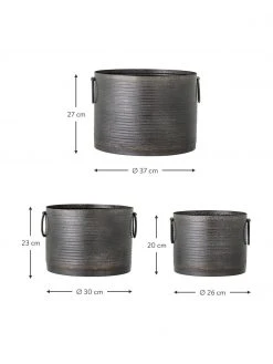 Bloomingville Cache-pot m&eacute;tal Clauds, 3&nbsp;&eacute;l&eacute;m., Lot de différentes tailles -Jardin Soldes Boutique Cache pot metal Clauds 3 elem 2