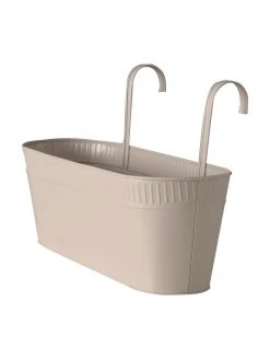 Cache-pot métal beige Tamina, larg. 43 x haut. 24 cm -Jardin Soldes Boutique Cache pot metal beige Tamina 3