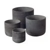 Cache-pot peint à la main gris foncé Cemento, 4 élém., Lot de différentes tailles -Jardin Soldes Boutique Cache pot peint a la main gris fonce Cemento 4 elem