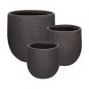 Cache-pots grès gris foncé Otto, 3 élém., Lot de différentes tailles -Jardin Soldes Boutique Cache pots gres gris fonce Otto 3 elem
