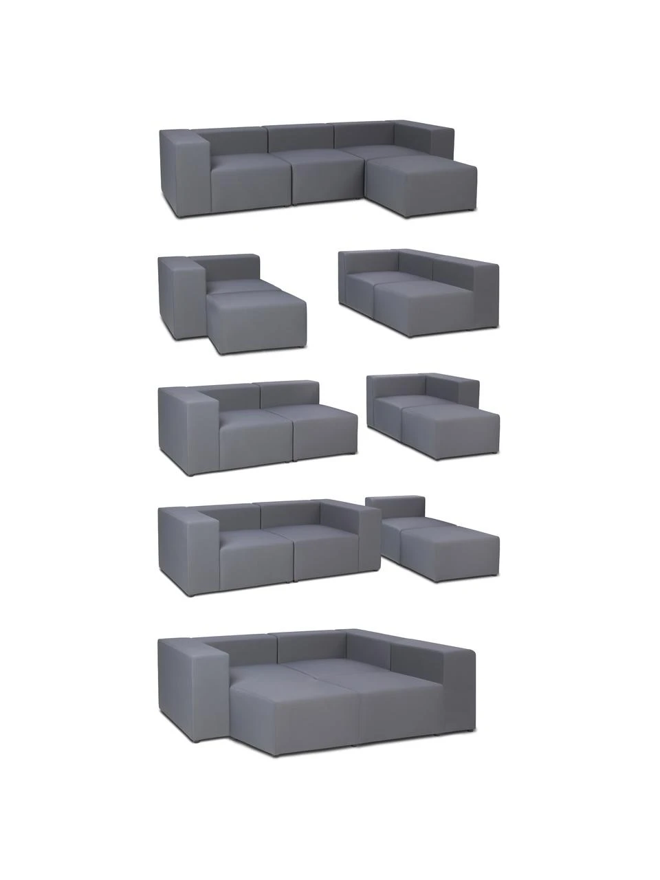 Westwing Collection Canapé 4 places d'extérieur modulable gris foncé avec repose-pieds Simon, larg. 285 x prof. 105 cm 8 Westwing Collection Canapé 4 places d'extérieur modulable gris foncé avec repose-pieds Simon, larg. 285 x prof. 105 cm – Image 6