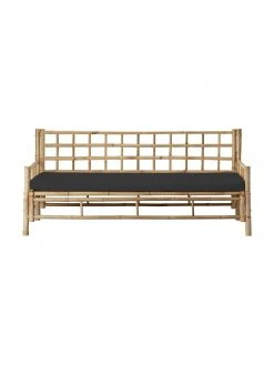 Lene Bjerre Canapé de jardin bambou avec coussin d'assise Mandisa, larg. 180 x prof. 80 cm