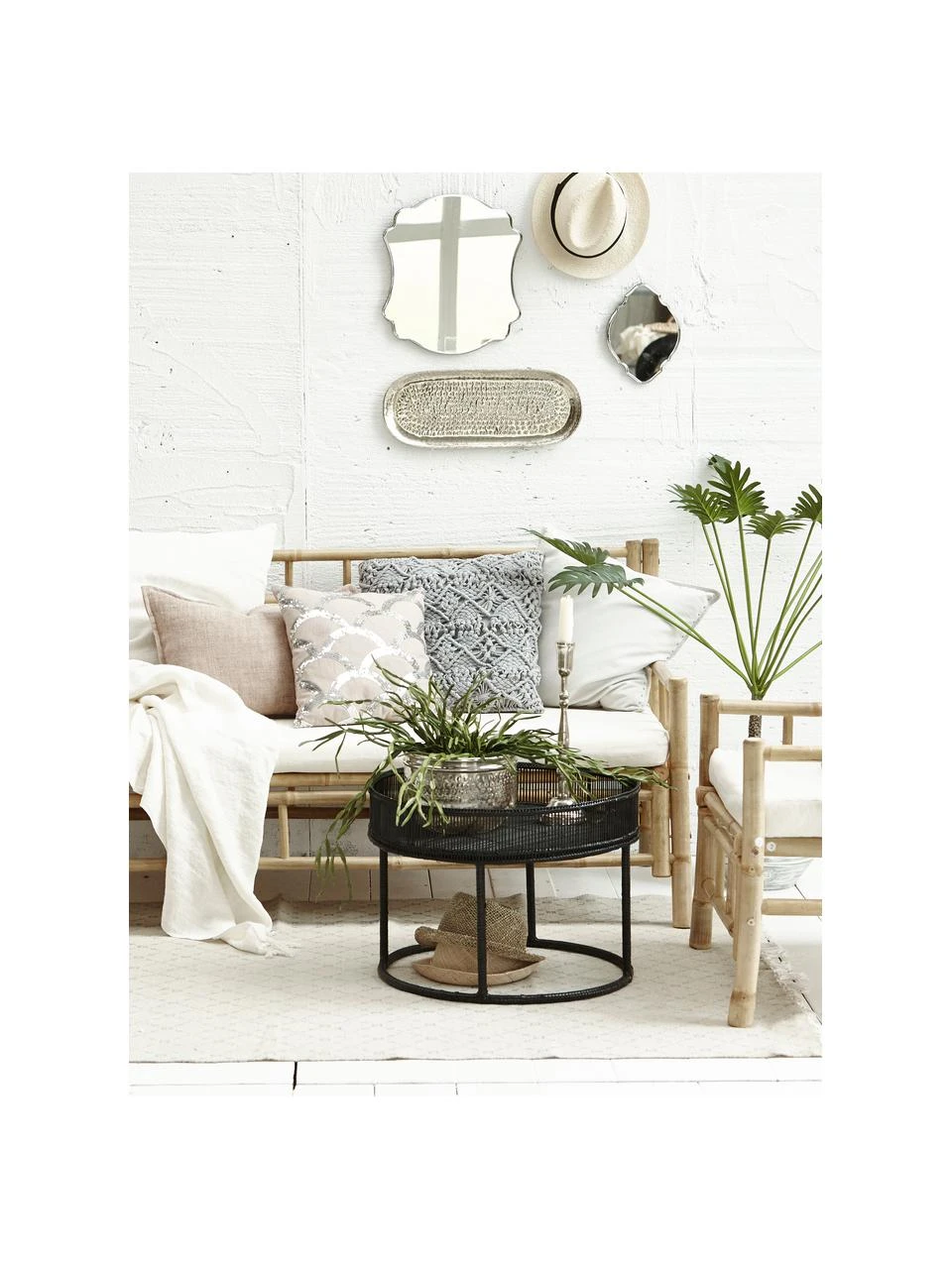 Lene Bjerre Canapé en bambou assise rembourrée Mandisa (3 places), larg. 180 x prof. 70 cm 4 Lene Bjerre Canapé en bambou assise rembourrée Mandisa (3 places), larg. 180 x prof. 70 cm – Image 2