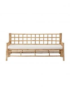 Lene Bjerre Canapé en bambou assise rembourrée Mandisa (3 places), larg. 180 x prof. 70 cm