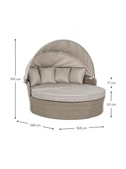 Bizzotto Canapé lounge avec auvent Siesta, larg. 168 x haut. 145 cm -Jardin Soldes Boutique Canape lounge avec auvent Siesta 3