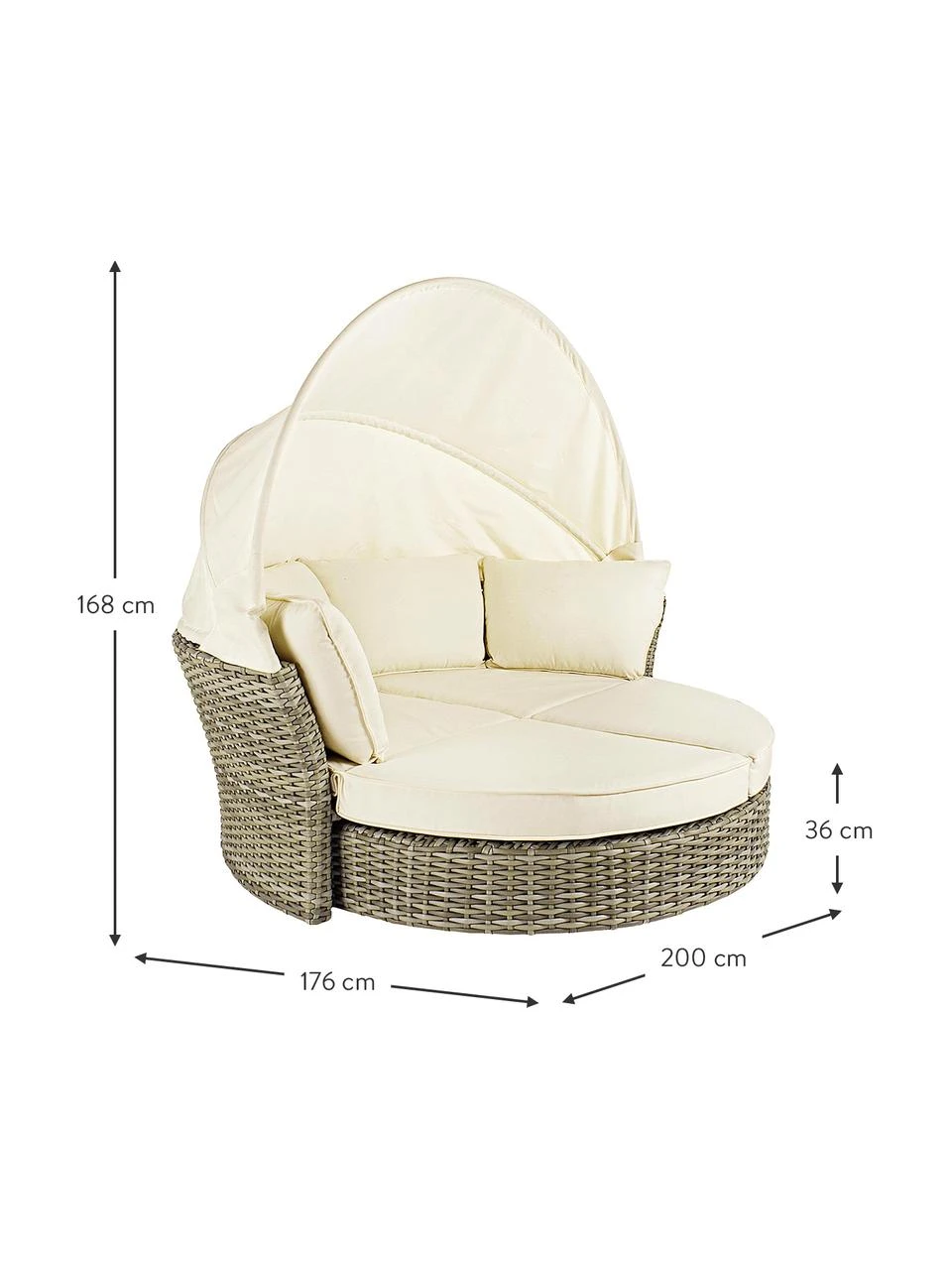 Bizzotto Canapé lounge blanc Lesly, larg. 200 x haut. 168 cm 5 Bizzotto Canapé lounge blanc Lesly, larg. 200 x haut. 168 cm – Image 3