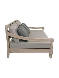 Bizzotto Canapé lounge de jardin 4 places teck Bali, larg. 190 x prof. 112 cm -Jardin Soldes Boutique Canape lounge de jardin 4 places teck Bali 4