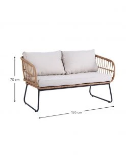 Canapé lounge de jardin Le Bonom Vistdal, larg. 126 x prof. 70 cm -Jardin Soldes Boutique Canape lounge de jardin Le Bonom Vistdal 2