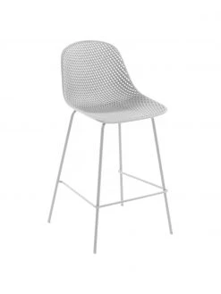 Chaise de bar en métal blanc Quinby, larg. 48 x haut. 107 cmSeulement 1 produit disponible