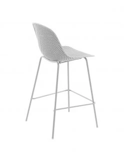 Chaise de bar en métal blanc Quinby, larg. 48 x haut. 107 cmSeulement 1 produit disponible -Jardin Soldes Boutique Chaise de bar en metal blanc Quinby 3