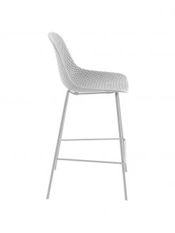 Chaise de bar en métal blanc Quinby, larg. 48 x haut. 107 cmSeulement 1 produit disponible -Jardin Soldes Boutique Chaise de bar en metal blanc Quinby 4