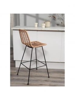 Westwing Collection Chaise de bar polyrotin Costa, larg. 56 x haut. 110 cm -Jardin Soldes Boutique Chaise de bar polyrotin Costa 1