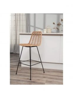 Westwing Collection Chaise de bar polyrotin Costa, larg. 56 x haut. 110 cm -Jardin Soldes Boutique Chaise de bar polyrotin Costa 2