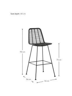 Westwing Collection Chaise de bar polyrotin Costa, larg. 56 x haut. 110 cm 10 Westwing Collection Chaise de bar polyrotin Costa, larg. 56 x haut. 110 cm -Jardin Soldes Boutique Chaise de bar polyrotin Costa 8
