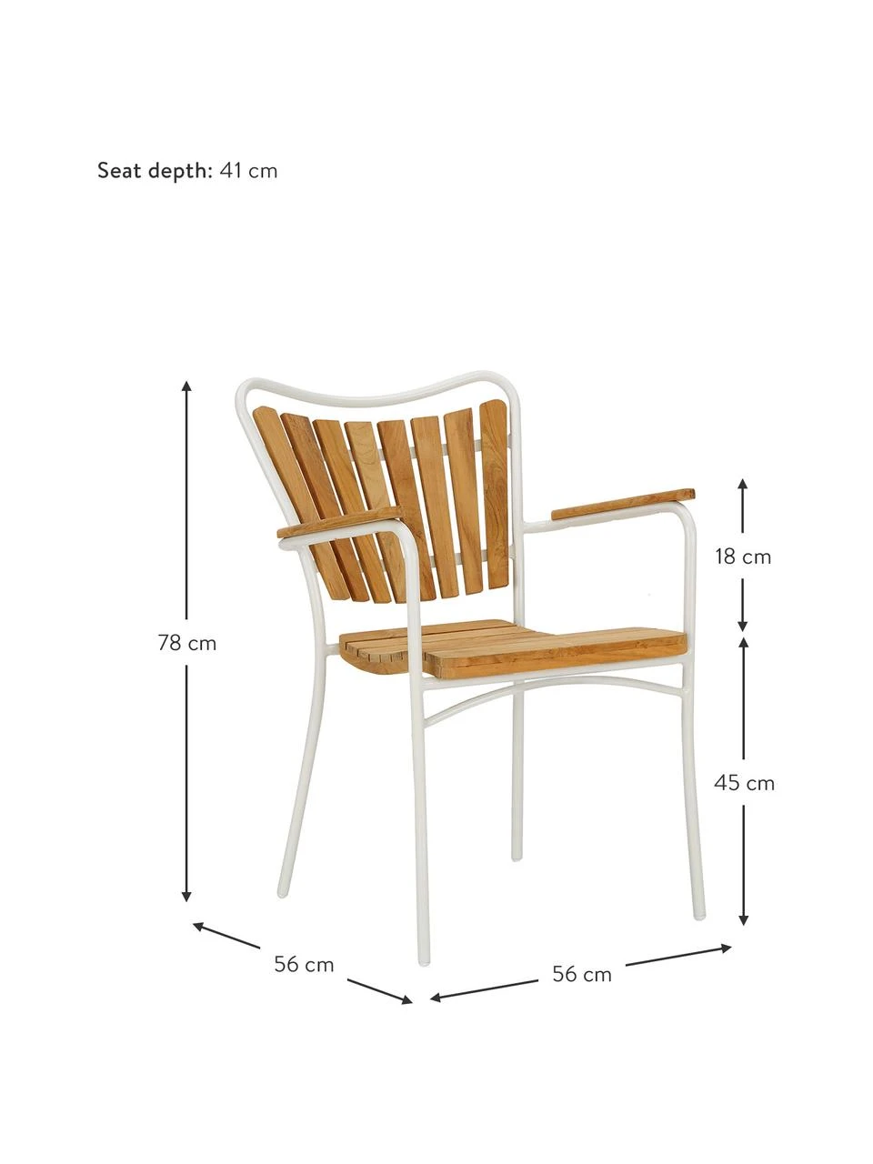Chaise de jardin Hard & Ellen, larg. 56 x haut. 78 cm 6 Chaise de jardin Hard & Ellen, larg. 56 x haut. 78 cm – Image 4