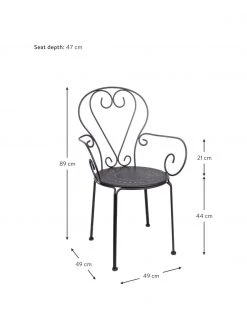 Bizzotto Chaise de jardin à accoudoirs Etienne, 2 pièces, larg. 49 x haut. 89 cm 12 Bizzotto Chaise de jardin à accoudoirs Etienne, 2 pièces, larg. 49 x haut. 89 cm -Jardin Soldes Boutique Chaise de jardin a accoudoirs Etienne 2 pieces 4