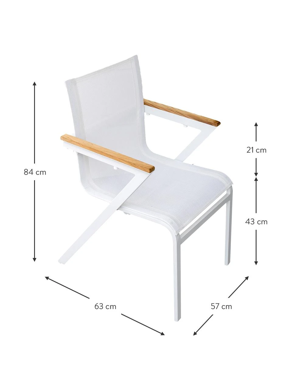 Chaise de jardin à accoudoirs Mexico, 2 pièces, larg. 57 x prof. 63 cm 5 Chaise de jardin à accoudoirs Mexico, 2 pièces, larg. 57 x prof. 63 cm – Image 3