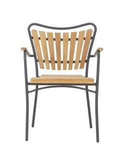 Chaise de jardin &agrave; accoudoirs en bois Hard & Ellen, larg. 56 x haut. 78 cm -Jardin Soldes Boutique Chaise de jardin a accoudoirs en bois Hard and Ellen 2